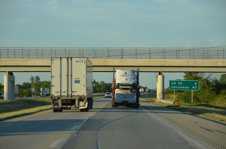 Trucks on a highway